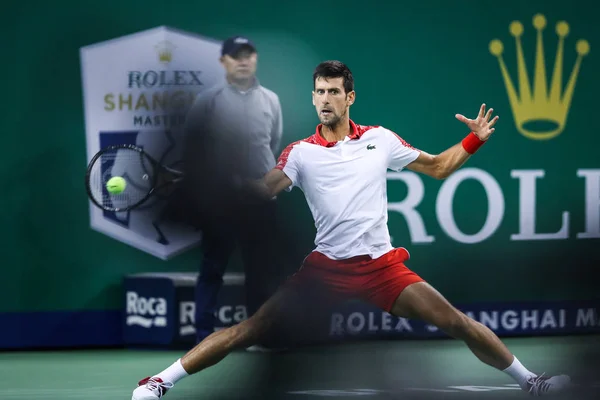 Novak Djokovic Serbia Devuelve Una Oportunidad Contra Borna Coric Croacia —  Fotos de Stock
