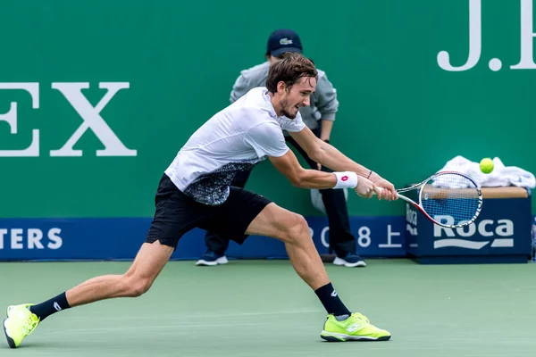 Daniil Medvedev Rusia Devuelve Una Oportunidad Zhang China Primer Partido — Foto de Stock