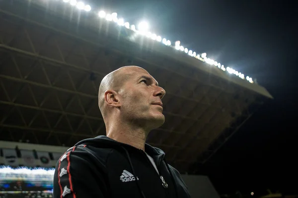 Franse Voetbal Superster Coach Zinedine Zidane Woont Wedstrijd Van Start — Stockfoto