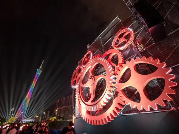 View Guangzhou International Light Festival Themed 40Th Anniversary China Reform — Stock Photo, Image