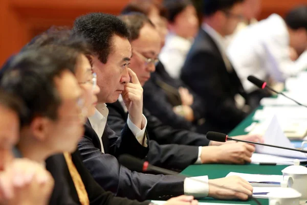 Wang Jianlin Chairman Dalian Wanda Group Attends Dalian Football Development — Stock Photo, Image