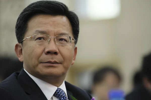 任国有大唐电信集团董事长的郑彩基出席2011年4月27日在中国北京召开的会议 — 图库照片