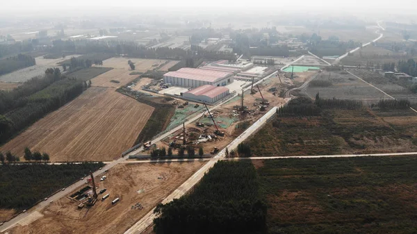 Luchtfoto Van Zeven Gedeelte Van Nieuwe Peking Xiong Een Inter — Stockfoto