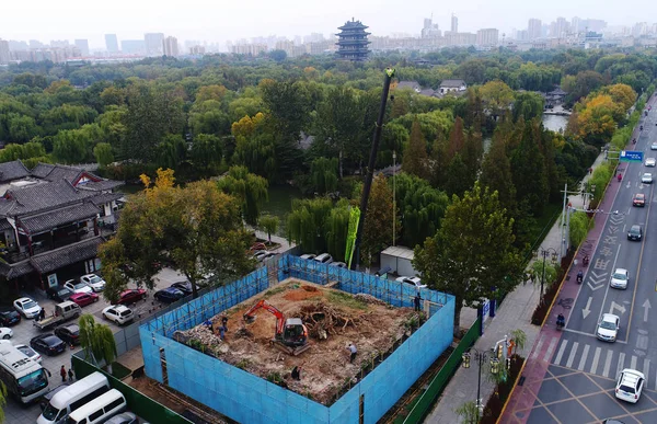 Opuszczona Dzwonnica Dynastii Ming 1368 1644 Jest Odnowiony Nan Miasta — Zdjęcie stockowe