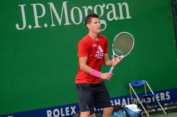 Αυστριακή Τένις Αστέρι Dominic Thiem Παίρνει Μέρος Μια Συνεδρία Κατάρτισης — Φωτογραφία Αρχείου