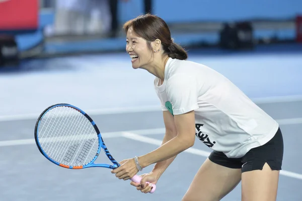 Retired Chinese Tennis Star Pictured Celebrity Exhibition Match Wta Hong — Stock Photo, Image