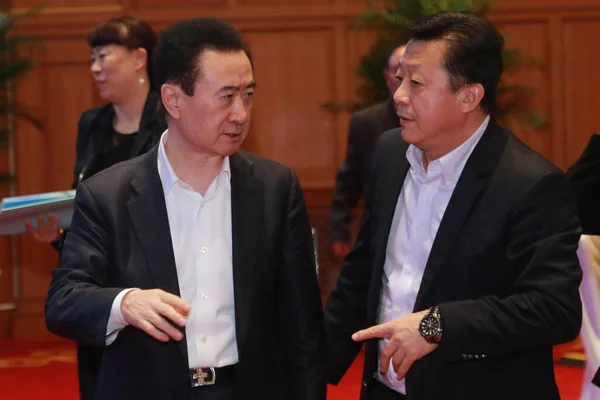 Wang Jianlin Presidente Dalian Wanda Group Asiste Foro Desarrollo Del —  Fotos de Stock