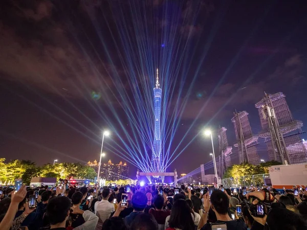 View Guangzhou International Light Festival Themed 40Th Anniversary China Reform — Stock Photo, Image