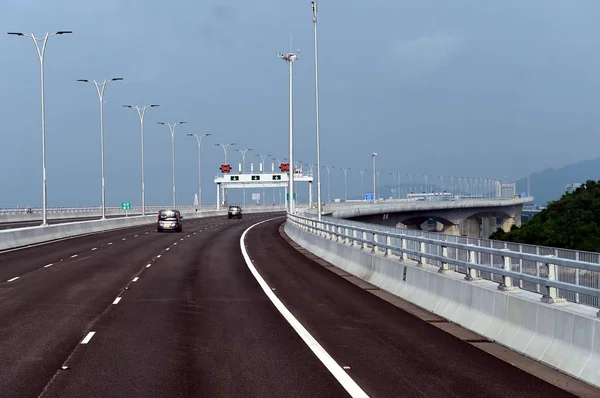 Weergave Van Werelds Langste Kruis Zee Bridge Brug Van Hongkong — Stockfoto