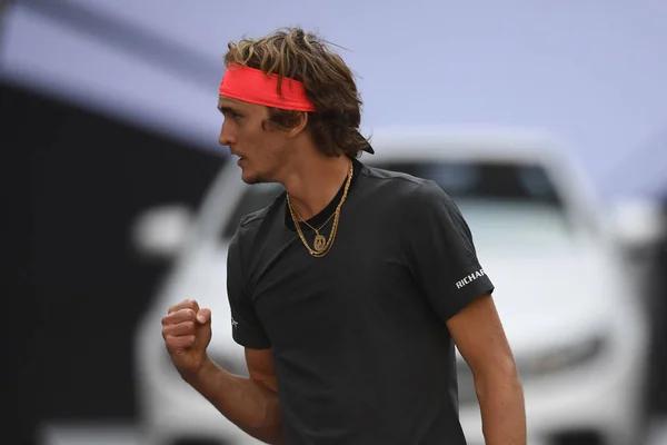 Alexander Zverev Della Germania Reagisce Dopo Aver Segnato Contro Alex — Foto Stock