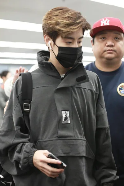 Mark Tuan South Korean Boy Band Got7 Arrives Beijing Capital — Stock Photo, Image