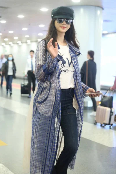 Modella Attrice Taiwanese Lin Chi Ling Arriva All Aeroporto Internazionale — Foto Stock