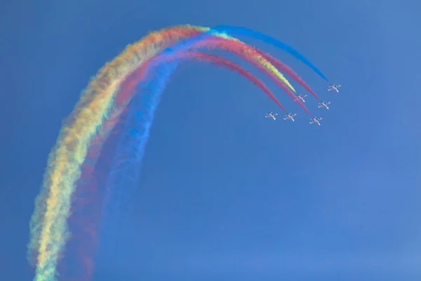 Chinas Flugzeuge Des Kunstflugteams Hongying Roter Adler Der Chinesischen Luftwaffe — Stockfoto