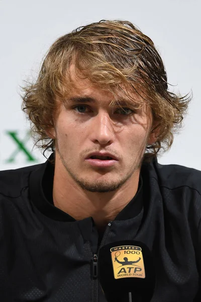 Alexander Zverev Allemagne Assiste Une Conférence Presse Après Avoir Battu — Photo