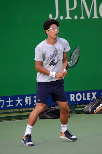 Південнокорейські Тенісист Chung Хен Бере Участь Навчальній Сесії Рамках Підготовки — стокове фото