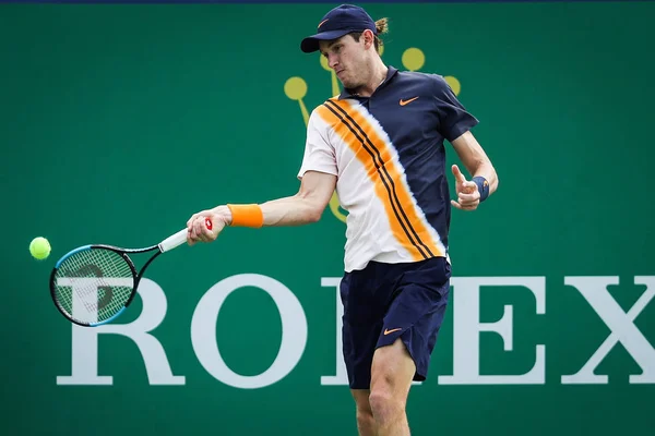 Nicolas Jarry Chile Retorna Kyle Edmund Inglaterra Sua Terceira Rodada — Fotografia de Stock