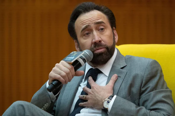 Acteur Américain Nicolas Cage Assiste Conférence Presse Pour 3Ème Festival — Photo