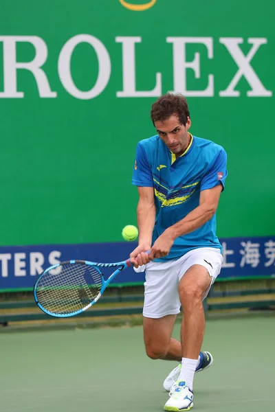 Albert Ramos Espanha Retorna Mikhail Kukushkin Cazaquistão Sua Primeira Partida — Fotografia de Stock