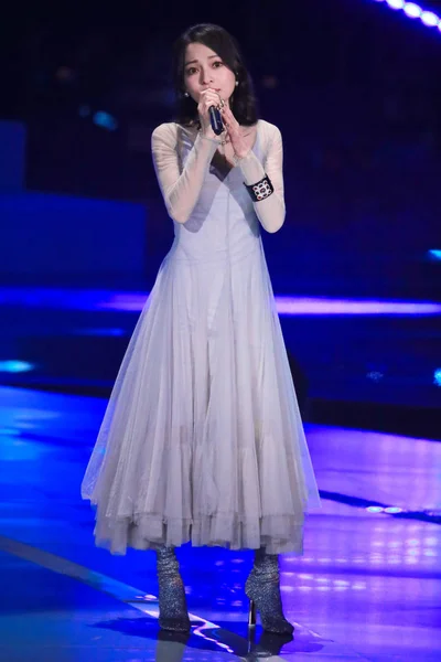 Chanteuse Actrice Taïwanaise Angela Chang Chante Gala Super Nova Pékin — Photo