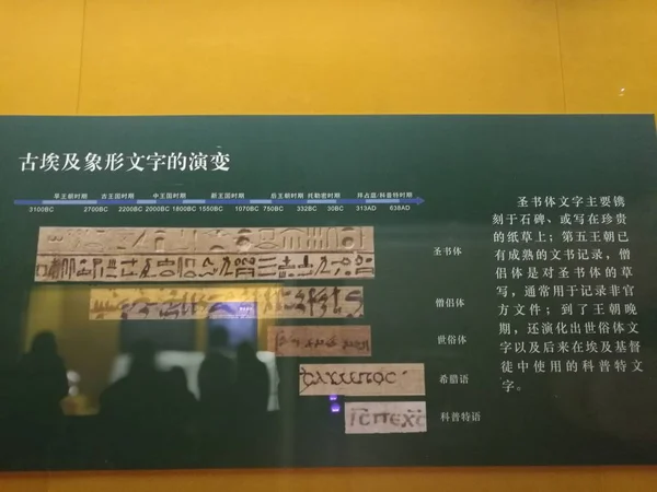 古代エジプトからの文化遺物が展示ファラオの土地を呼ばれる 2018 中国湖北省武漢市湖北省博物館で展示中 — ストック写真