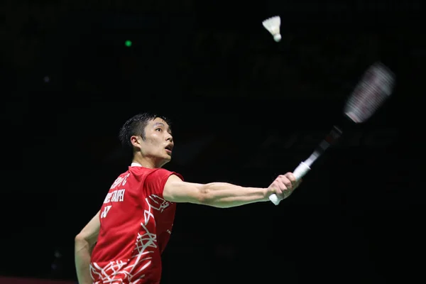 Chou Tien Chen Taipé Chinês Devolve Tiro Para Kento Momota — Fotografia de Stock