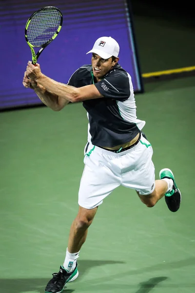 Sam Querrey Los Estados Unidos Devuelve Una Oportunidad Kei Nishikori — Foto de Stock