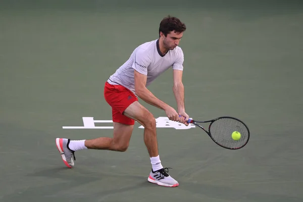 Gilles Simon France Returns Shot Marco Cecchinato Italy First Match — ストック写真