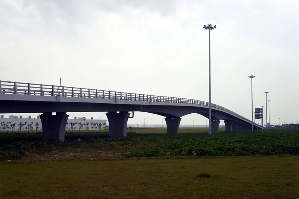 Weergave Van Werelds Langste Kruis Zee Bridge Brug Van Hongkong — Stockfoto