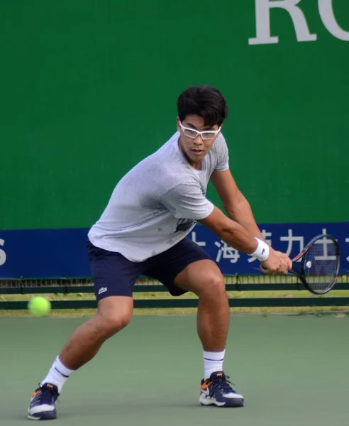 Tenista Surcoreano Chung Hyeon Participa Una Sesión Entrenamiento Para Preparar — Foto de Stock