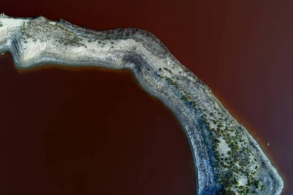 Veduta Aerea Del Colorato Lago Salato Yuncheng Famoso Lago Salato — Foto Stock