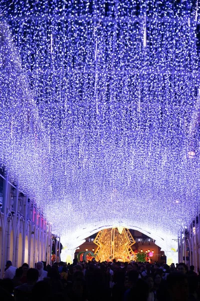 Blick Auf Das Macao Lichterfest Zum Bevorstehenden Weihnachtsfest Auf Dem — Stockfoto