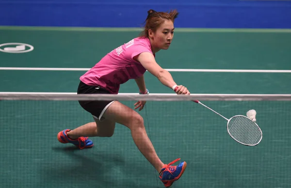 香港の張英美は トーナメント中に Hsbc Bwf 世界ツアー マカオ オープン バドミントン 2018 マカオ — ストック写真