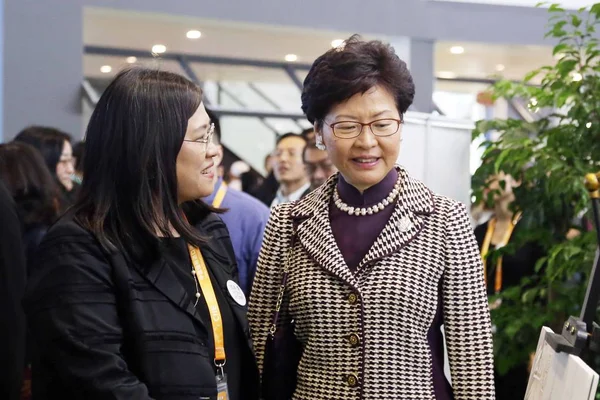 Directora Ejecutiva Hong Kong Carrie Lam Cheng Yuet Ngor Visita — Foto de Stock