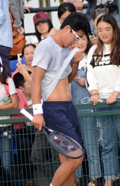 Tenista Surcoreano Chung Hyeon Participa Una Sesión Entrenamiento Para Preparar — Foto de Stock