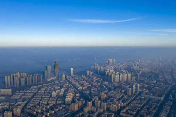 Paysage Urbain Gratte Ciel Gratte Ciel Entourés Nuages Dans Ville — Photo