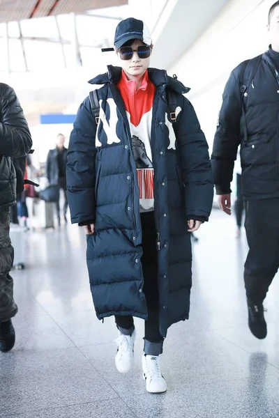 Çinli Şarkıcı Yuchun Pekin Uluslararası Havaalanı Pekin Çin Aralık 2018 — Stok fotoğraf