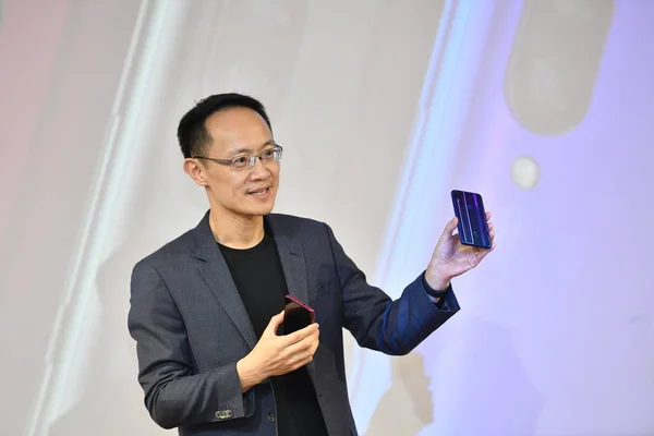 Lin Bin Prezident Xiaomi Technologií Zavedení Smartphony Xiaomi Play Při — Stock fotografie