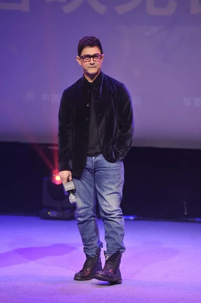 Indický Herec Aamir Khan Účast Premiéře Jeho Filmu Lupiči Hindostan — Stock fotografie