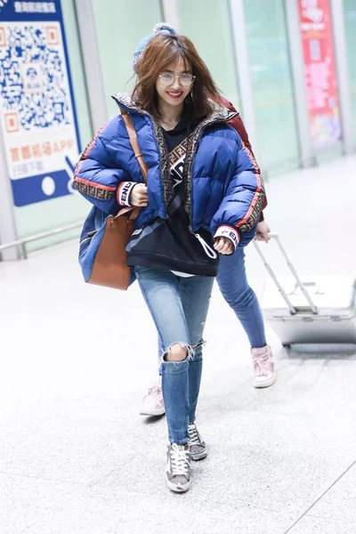 Cantante Taiwanesa Jolin Tsai Fotografiada Aeropuerto Internacional Beijing Capital Beijing —  Fotos de Stock