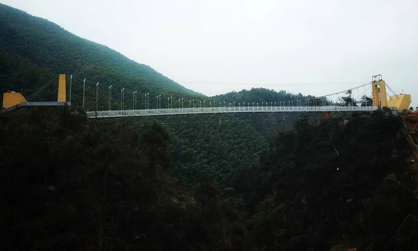 Vue Aérienne Pont Verre Endroit Pittoresque Moon Bay Dans Ville — Photo