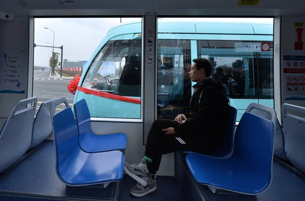 Passenger Sits Tramcar City Second Tram Line Rong Tram Line — Stock Photo, Image