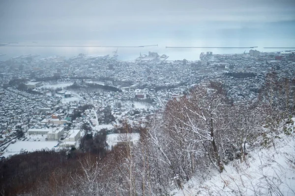 Landschaft Der Schneelandschaft Otaru Shiribeshi Subpräfektur Hokkaido Japan Dezember 2018 — Stockfoto