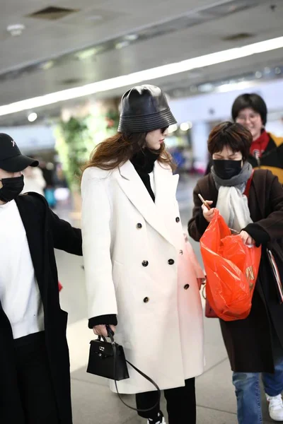Chinese Actress Tiffany Tang Yan Arrives Beijing Capital International Airport — Stock Photo, Image