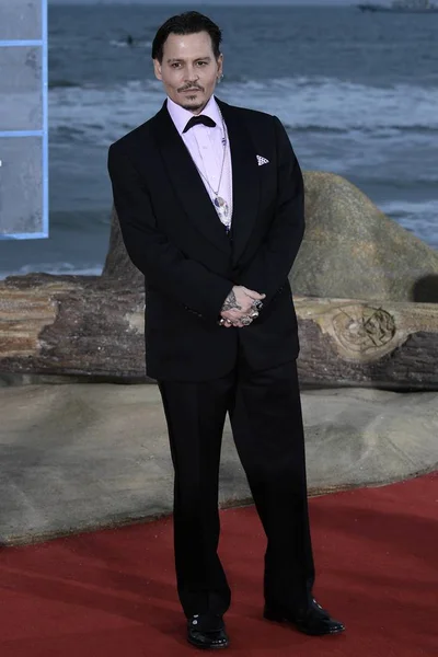 Americký Herec Johnny Depp Přichází Červený Koberec Pro Slavnostní První — Stock fotografie