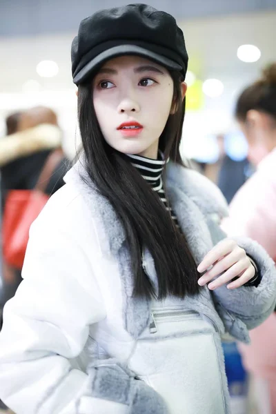 Aralık 2018 Pekin Uluslararası Havaalanı Pekin Çin Çinli Oyuncu Jingyi — Stok fotoğraf