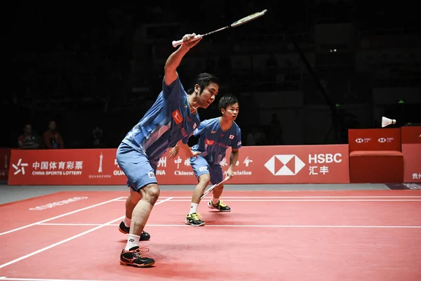 Hiroyuki Endo Yuta Watanabe Japan Celebrate Defeating Junhui Liu Yuchen — 图库照片