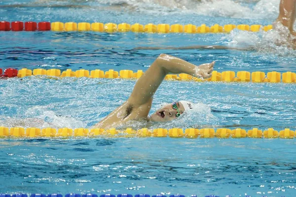 Kinesiska Simning Olympisk Mästare Sun Yang Tar Del Ett Träningspass — Stockfoto