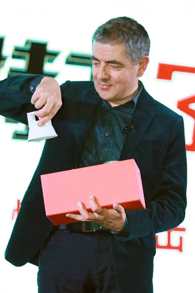 Attore Inglese Rowan Atkinson Partecipa Una Conferenza Stampa Suo Nuovo — Foto Stock