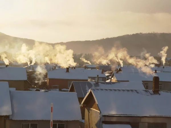 Paisagem Neve Vila Beiji Cidade Mohe Nordeste Província Heilongjiang China — Fotografia de Stock