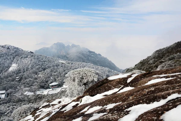 Krajina Zasněžených Stromů Malebném Místě Huangshan Mountain Chuang Šan Provincie — Stock fotografie